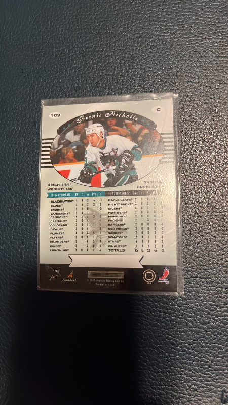 Bernie Nicholls Hockey Card 1997 Pinnacle Collectible - photo 2