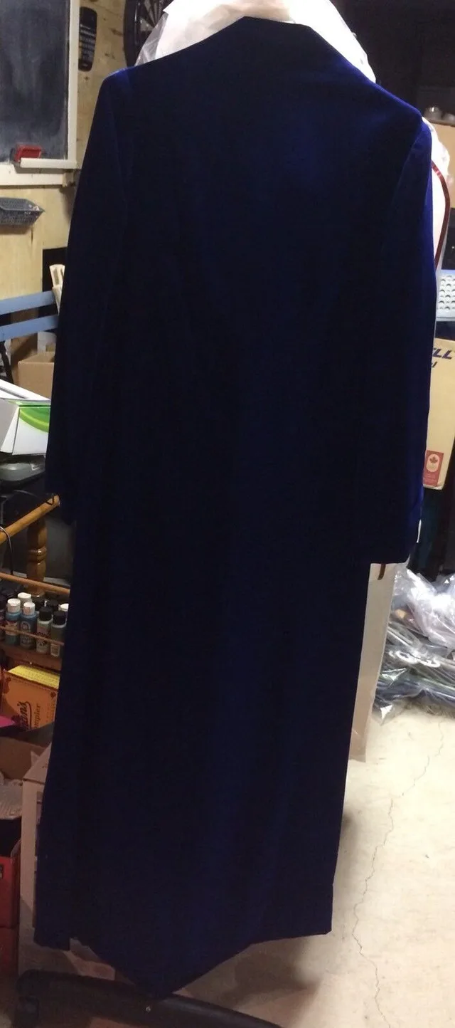 Vintage Blue Velvet Dress-Size 8-Medieval Robe Halloween Costume thumbnail