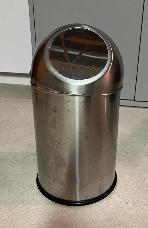 Metal Garbage Can Bathroom Wastebasket With Lid thumbnail