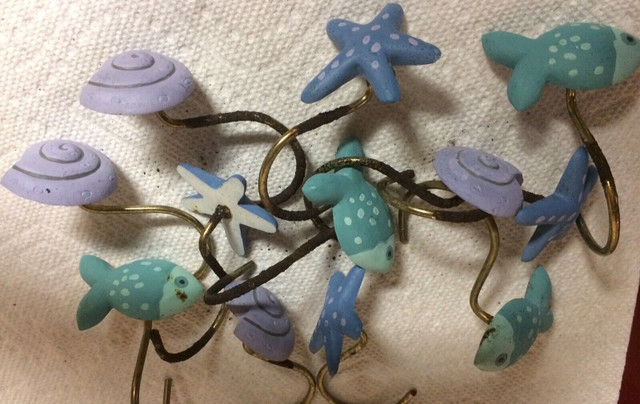 Fish, Seashell Shower Curtain Hooks For Sale