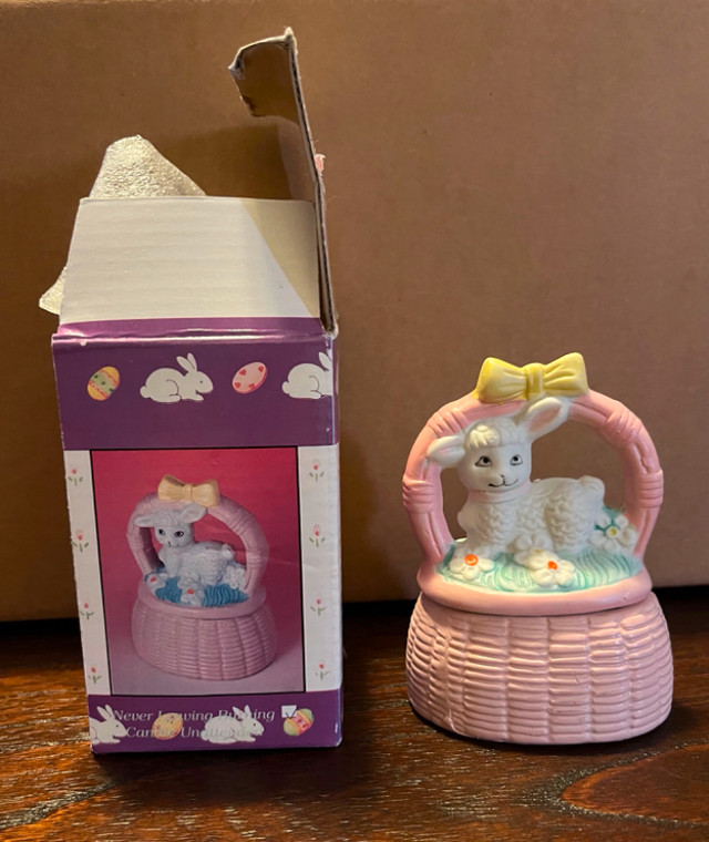 Easter Lamb Ceramic Candle Spring Decoration Decor For Sale