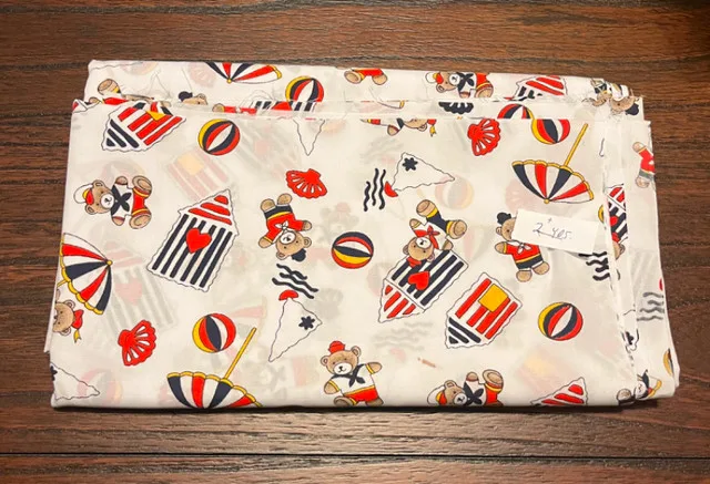 Sailor Teddy Bear Fabric Seaside Themed for Sewing, Quilting thumbnail