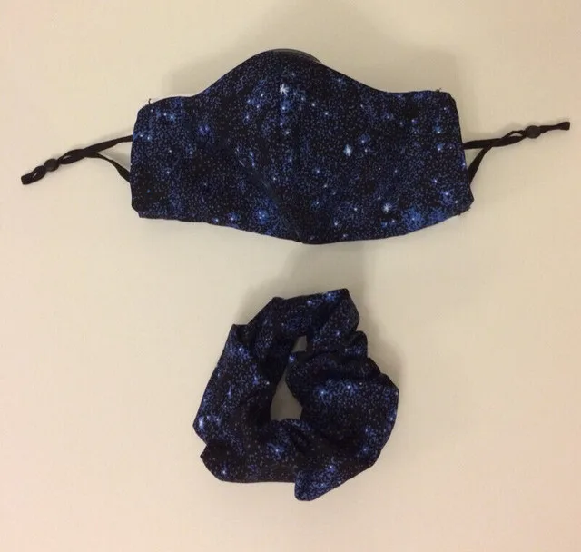 Reusable Adjustable Space Stars Face Mask & Scrunchie -New thumbnail