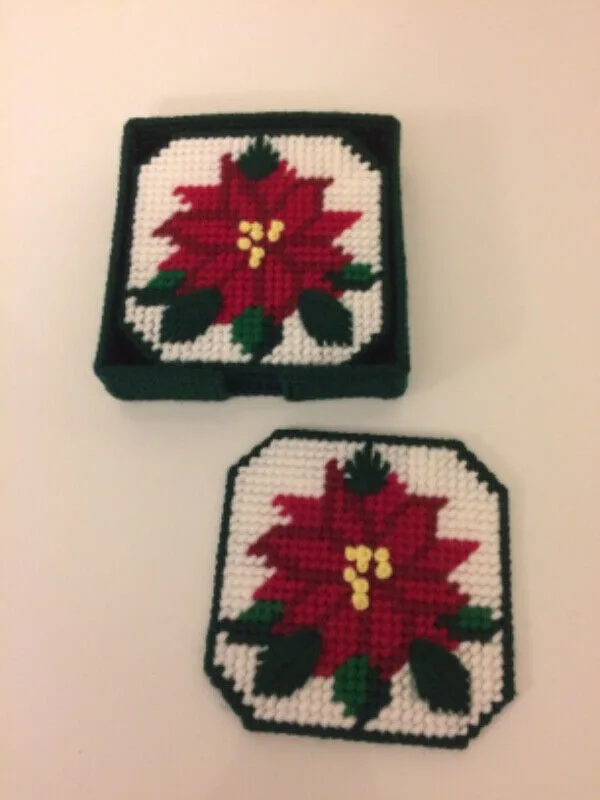 Poinsettia Drink Coasters Christmas For Sale - New thumbnail