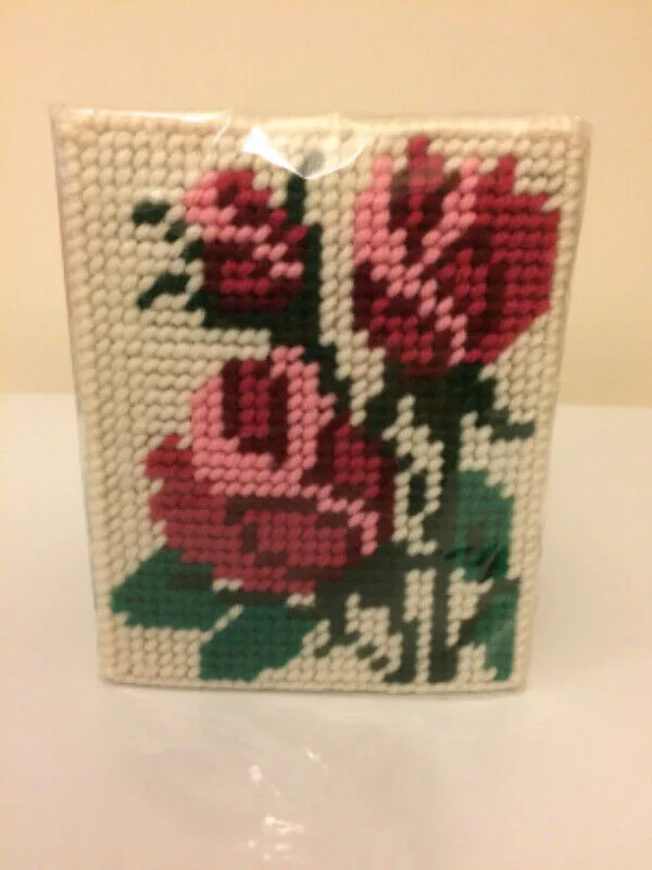 Roses Tissue Box Cover For Sale - New, Handmade thumbnail