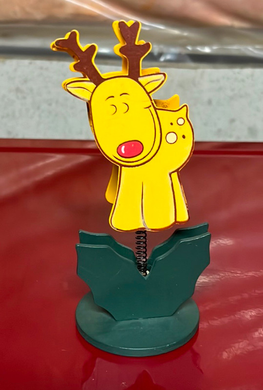 Christmas Reindeer Memo Holder Paper Clip Office Holiday Decor