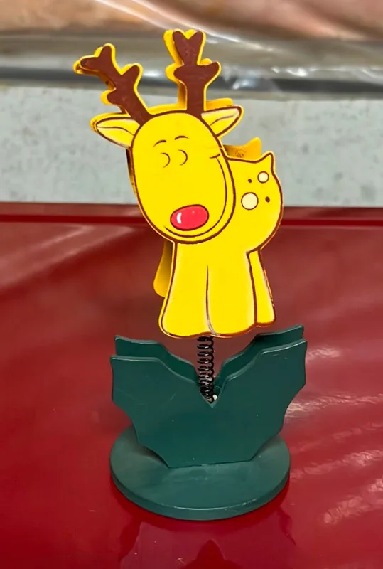 Christmas Reindeer Memo Holder Paper Clip Office Holiday Decor thumbnail