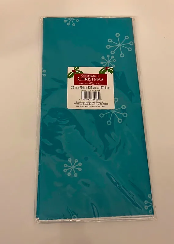 New Christmas Tablecloth Blue Snowflakes Holiday Decor thumbnail