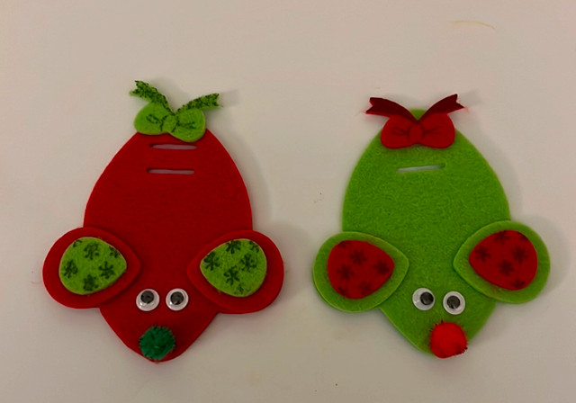 New Mouse Christmas Decorations Handmade Candy Cane Holders