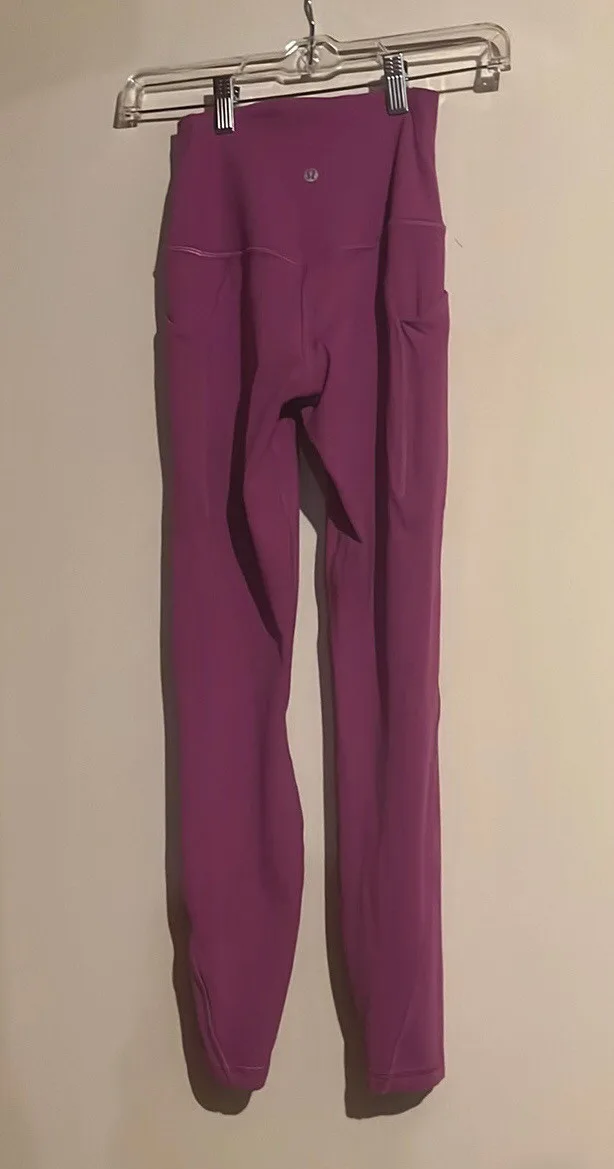 Lululemon Align Leggings Size 2 Magenta Pink 25” Worn Once image indicator(2)