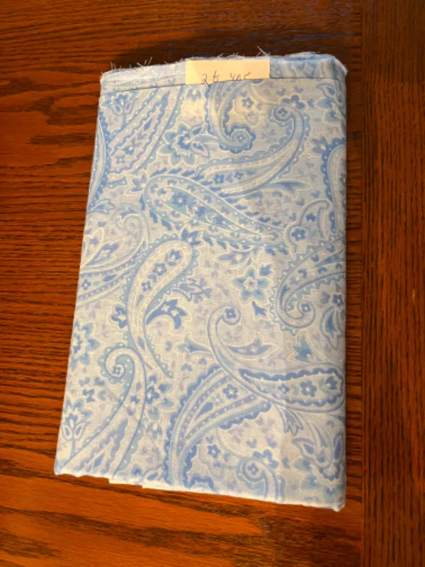 Light Blue Paisley Fabric For Sewing, Quilting, Crafts For Sale thumbnail