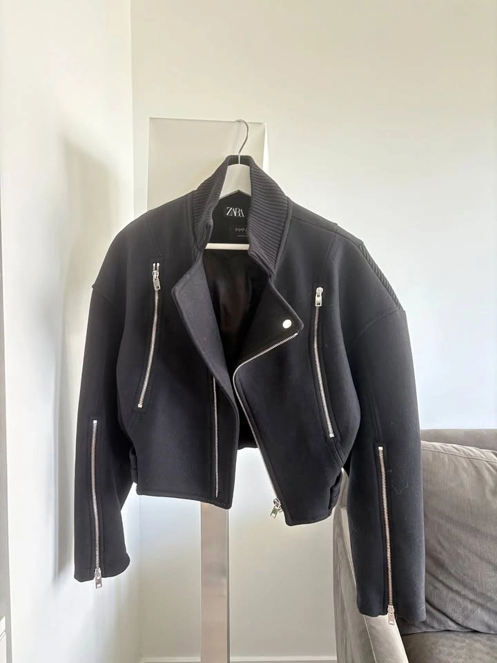 Zara Manteco Wool Blend Coat – Black (Size S)