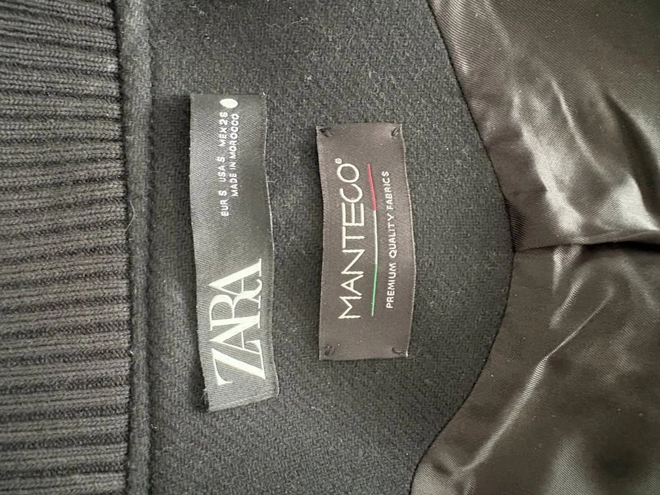 Zara Manteco Wool Blend Coat – Black (Size S) - photo 3