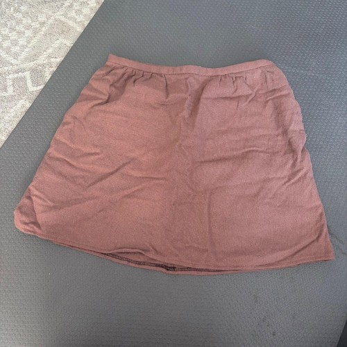 Brown Wool Blend A-Line Mini Skirt