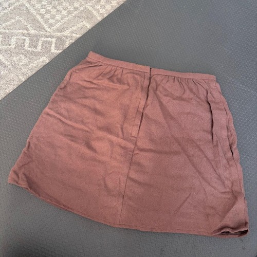 Brown Wool Blend A-Line Mini Skirt - photo 2