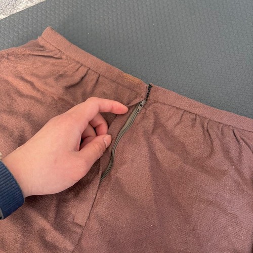 Brown Wool Blend A-Line Mini Skirt - photo 3