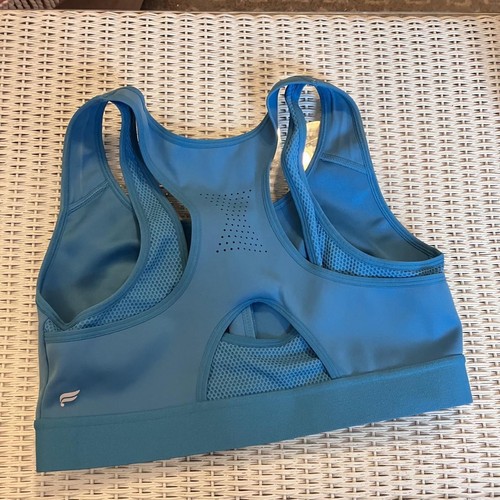 Fabletics Blue Front Zip High Impact Sports Bra (Small) - photo 2