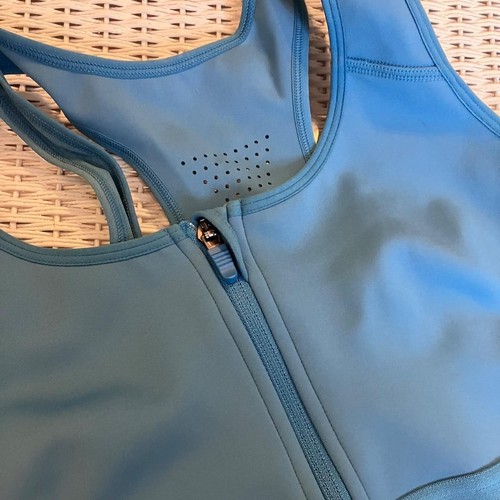 Fabletics Blue Front Zip High Impact Sports Bra (Small) - photo 3