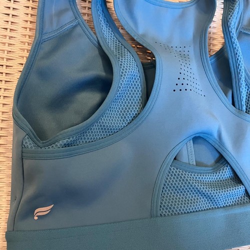 Fabletics Blue Front Zip High Impact Sports Bra (Small) - photo 4