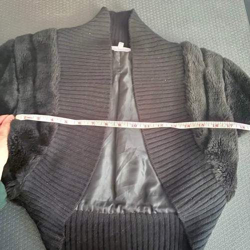Glam Black Faux Fur Bolero Shrug (Medium) - photo 4