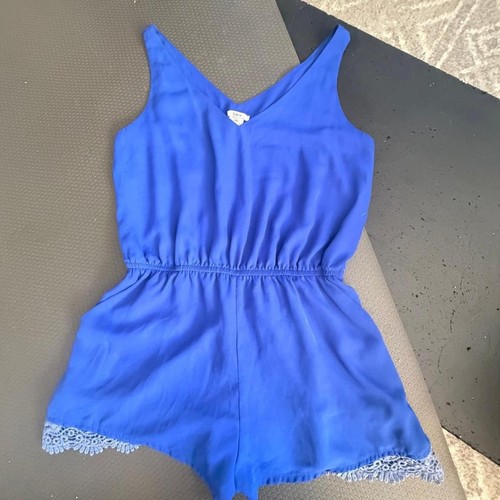 Bar III Royal Blue Silk Romper (Medium)