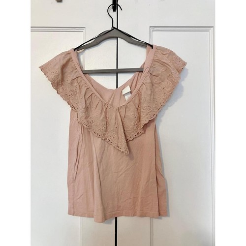 Boho Chic H&M Dusty Rose Ruffle Top