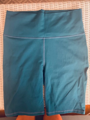 Fabletics High-Rise "Deep Teal" Biker Shorts (Small)