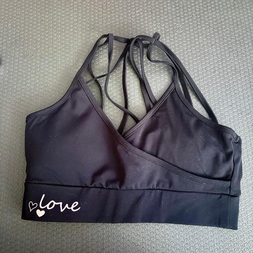 Y2K Electric Yoga Black Sports Bra (Small)