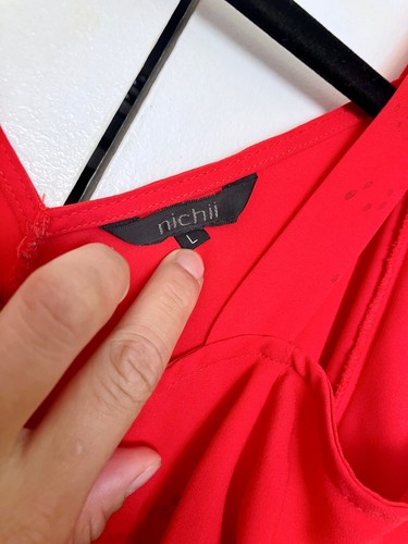 Nichii Red Cold Shoulder Ruffle Top (Large) - photo 2