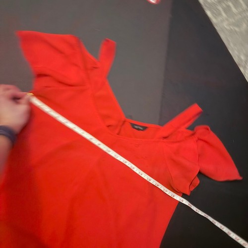 Nichii Red Cold Shoulder Ruffle Top (Large) - photo 3