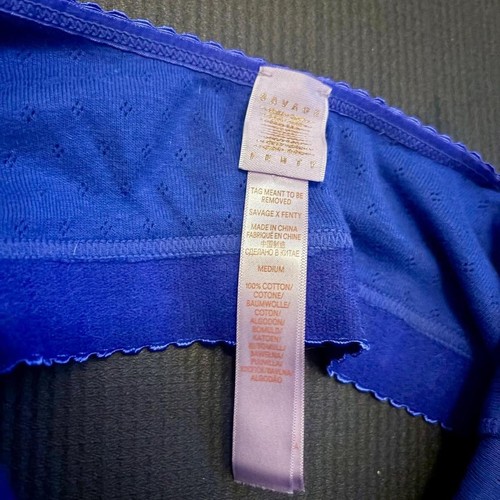 Savage X Fenty Vibrant Blue Logo Crop Top (Medium) - photo 4
