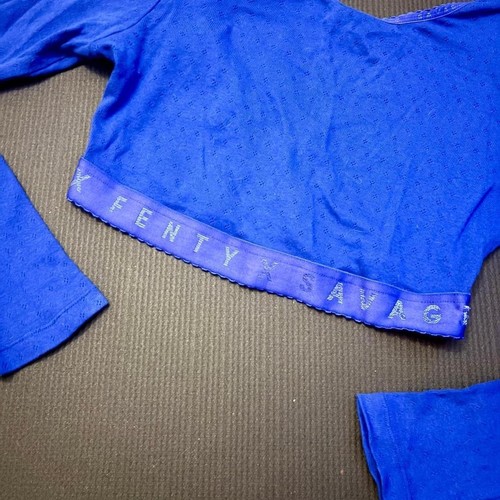 Savage X Fenty Vibrant Blue Logo Crop Top (Medium) - photo 5