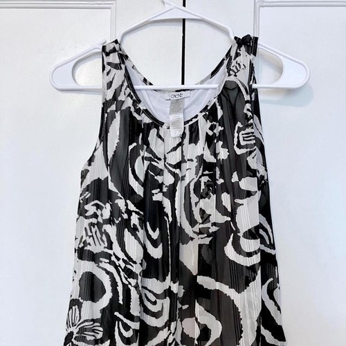 Caché Black & White Sheer Tank (X-Small)