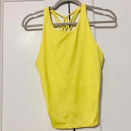 Fabletics "Electric Lemon" AirLite Strappy Tank Top (Small)
