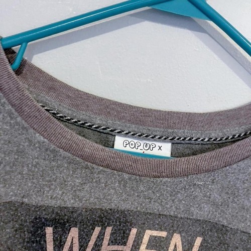 Y2K "When In Doubt, Add Glitter" Gray Sweatshirt (Small) - photo 3