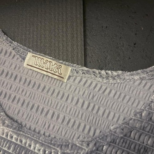 Y2K Miki Grey Shirred Velvet Crop Top (Small) - photo 3