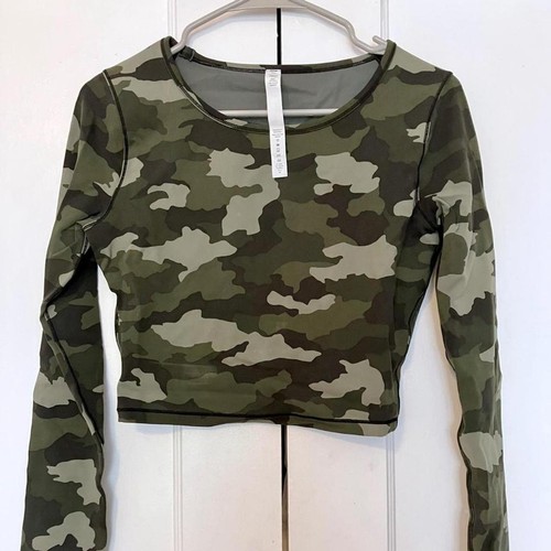 Lululemon Wunder Train Cropped Long Sleeve (Heritage 365 Camo, 6
