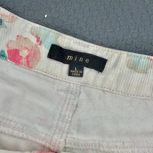 Y2K "mine" distressed floral print denim shorts (juniors large) - photo 3