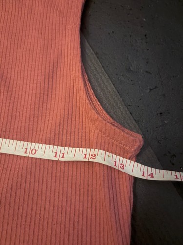 Y2K Polly & Esther Rust Coral Ribbed Crop Top (Medium) - photo 4