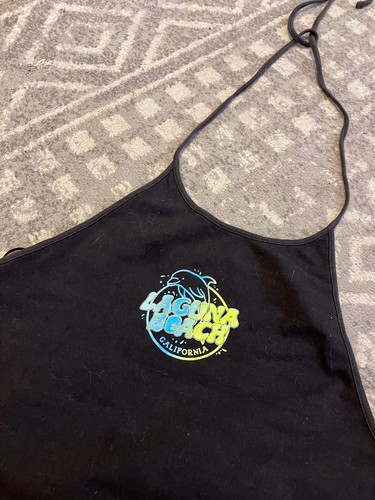 Y2K H&M Laguna Beach California Graphic Halter Crop Top (Small) - photo 2