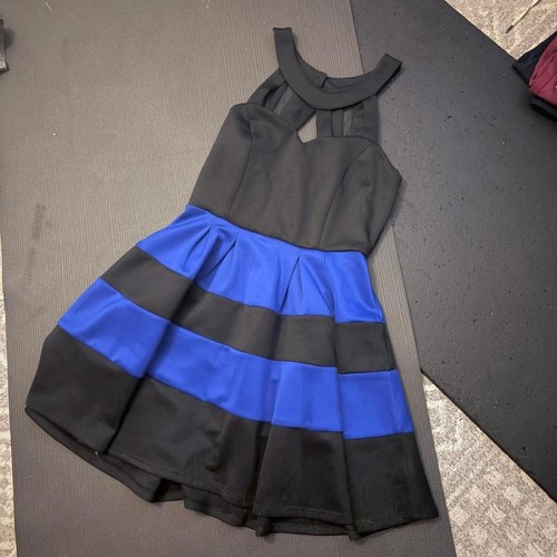 Y2K Crystal Doll Black & Blue Cutout Banded Mini Dress (7)