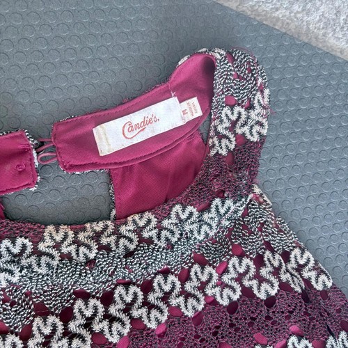 Candie's Burgundy Lace Halter Dress (Medium) - photo 5