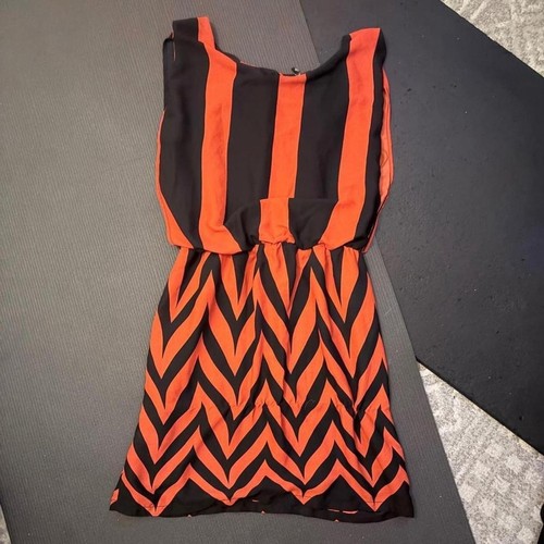 Y2K Love Culture Red and Black Chevron Dress