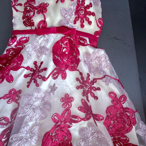 Metisu Elegant Cream & Red Floral Embroidery Dress (XS) - photo 3