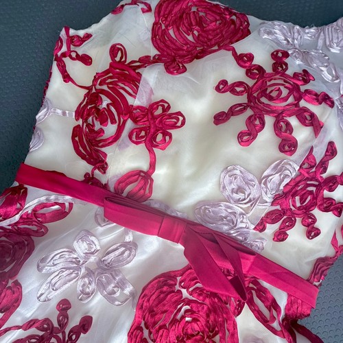 Metisu Elegant Cream & Red Floral Embroidery Dress (XS) - photo 5