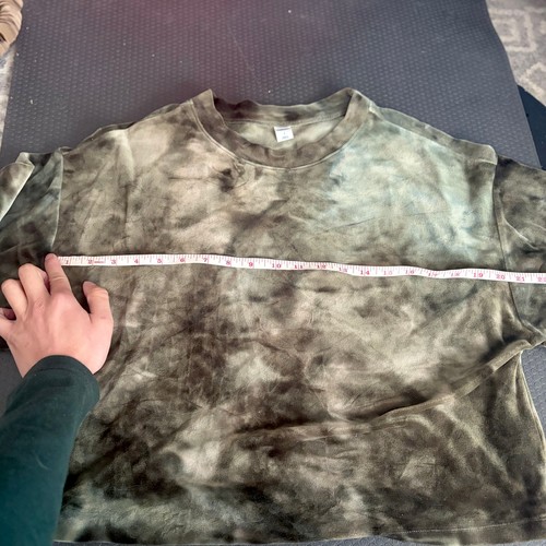 Old Navy Y2K Green Tie-Dye Velour Cropped Sweatshirt - photo 4
