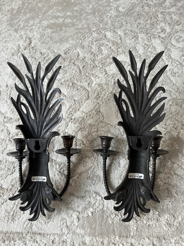 Hollywood Regency style wheat sheaf double-arm two wall sconces - photo 2