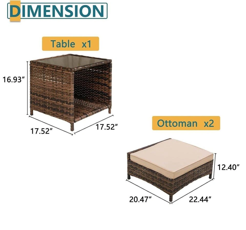 5-Piece Wicker Patio Furniture Set - photo 3