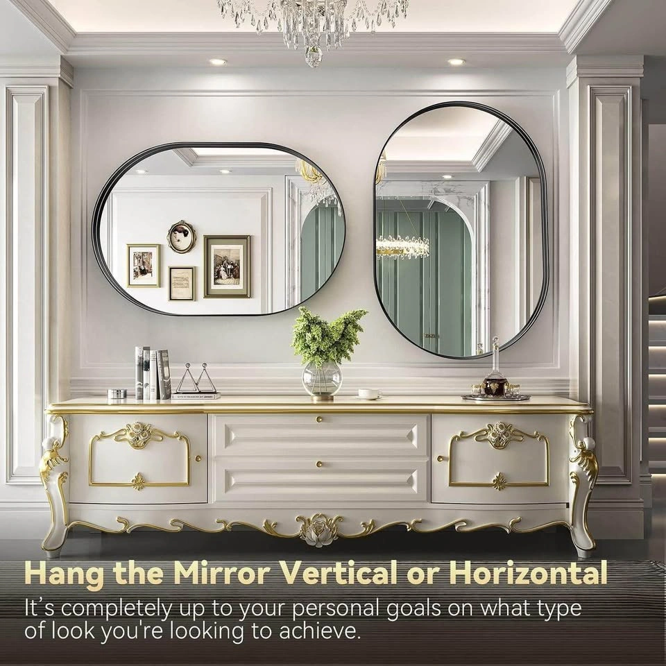 NEW IN BOX Black Oval Metal Frame Wall Mirror - photo 3