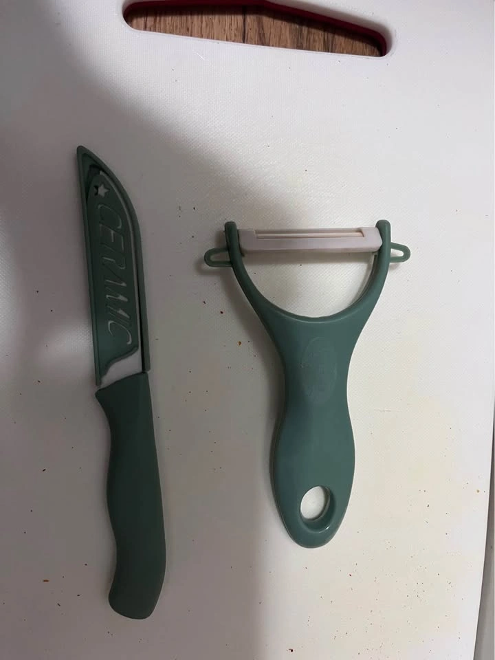 Le Jardin Collection Sage Green Ceramic Paring Knife & Peeler Se - photo 2